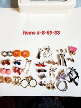 25 Pair of Earrings, items # B-59-83,. wt 208 grams.